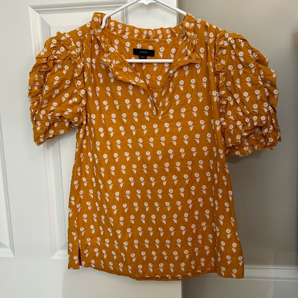 J. Crew Ruffle Sleeve Shirt - Picture 2 of 5